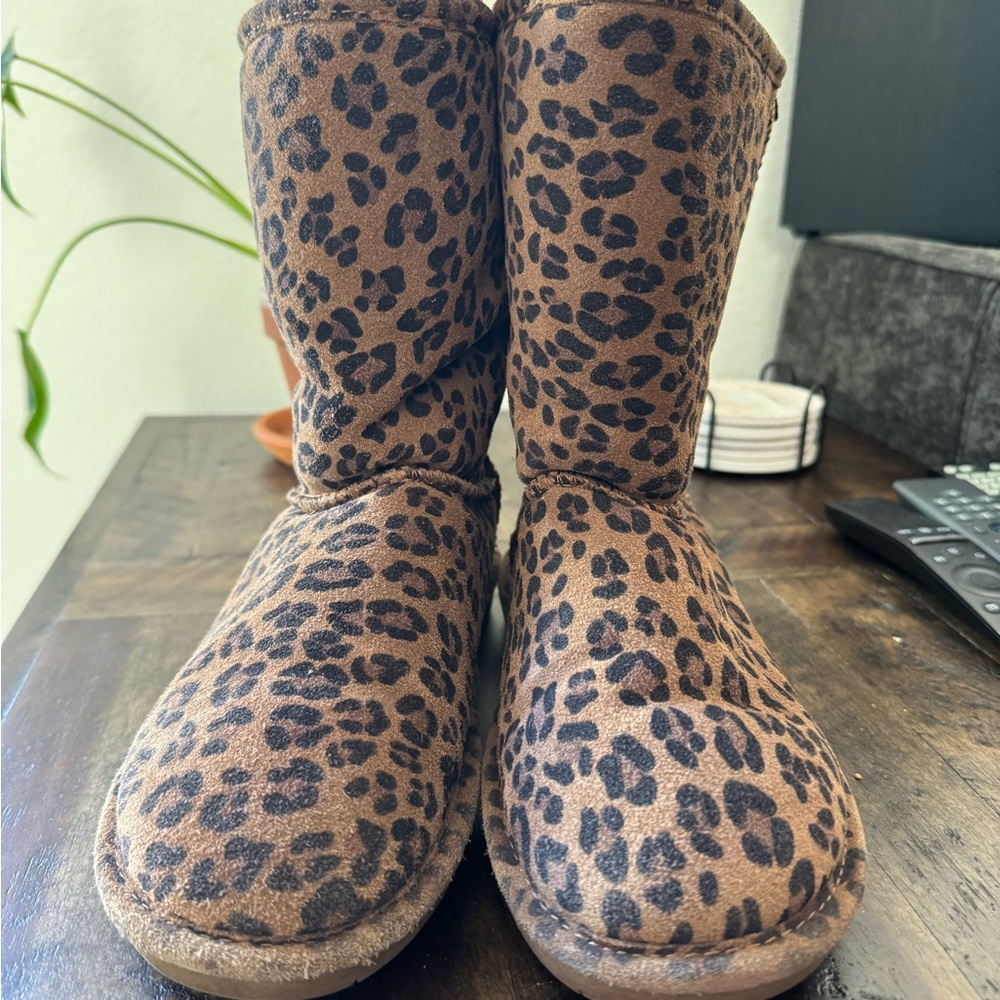 BearPaw Leopard Print Winter Boots